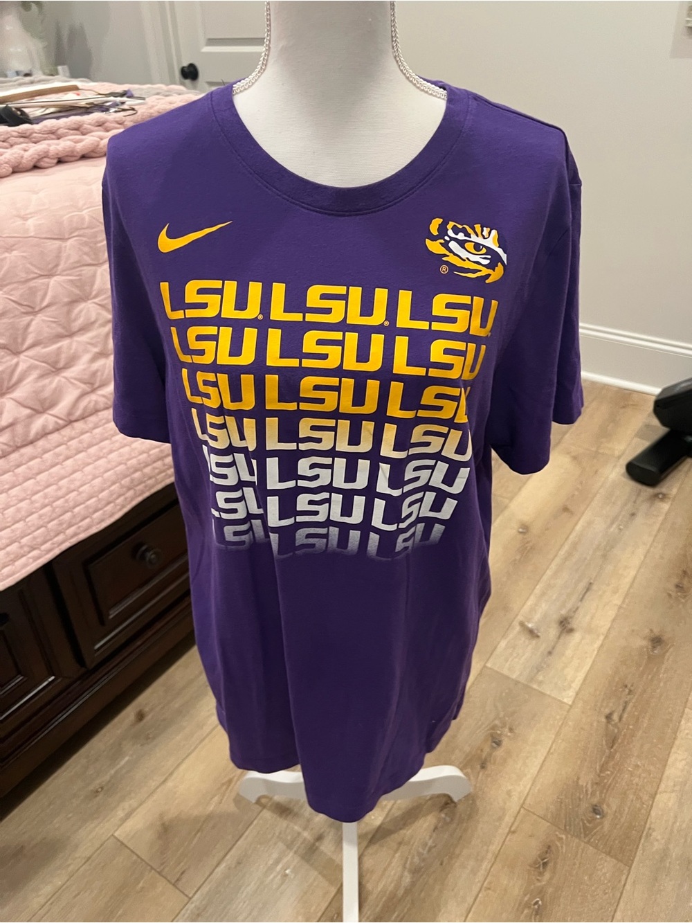 Nike Purple LSU Repeat Logo Short Sleeve Tee